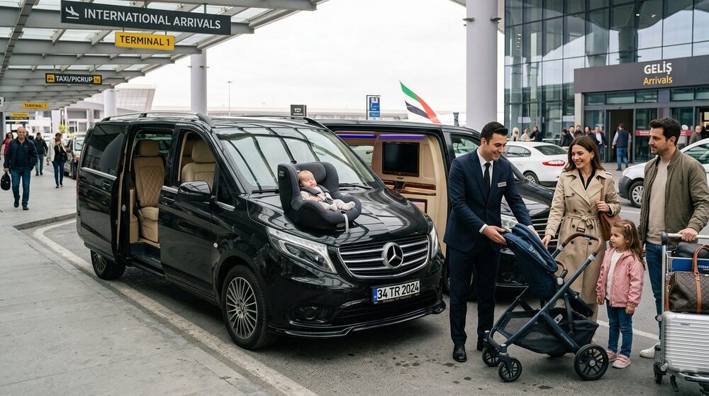 Mercedes Vito VIP Van Equipped with ISOFIX Baby Safety Seat at Istanbul Airport