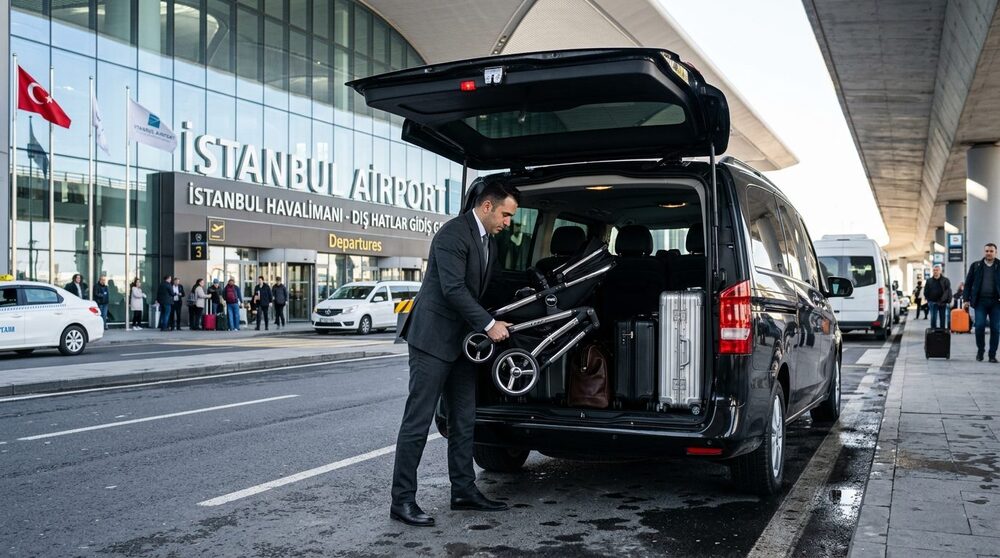 Executive Mercedes-Benz Vito VIP Van Cargo Hold Loaded with Golf Travel Covers and Sports Equipment Bags